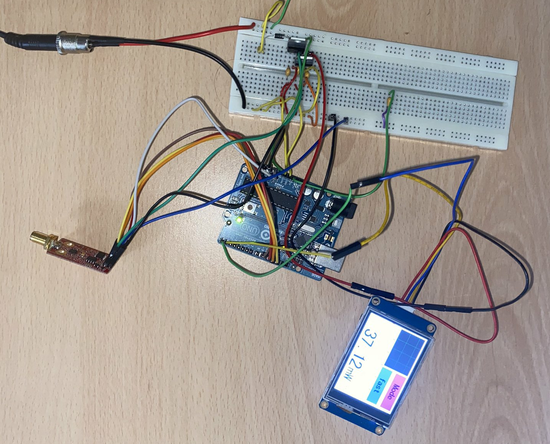 Milliwattmètre - Test sur breadboard