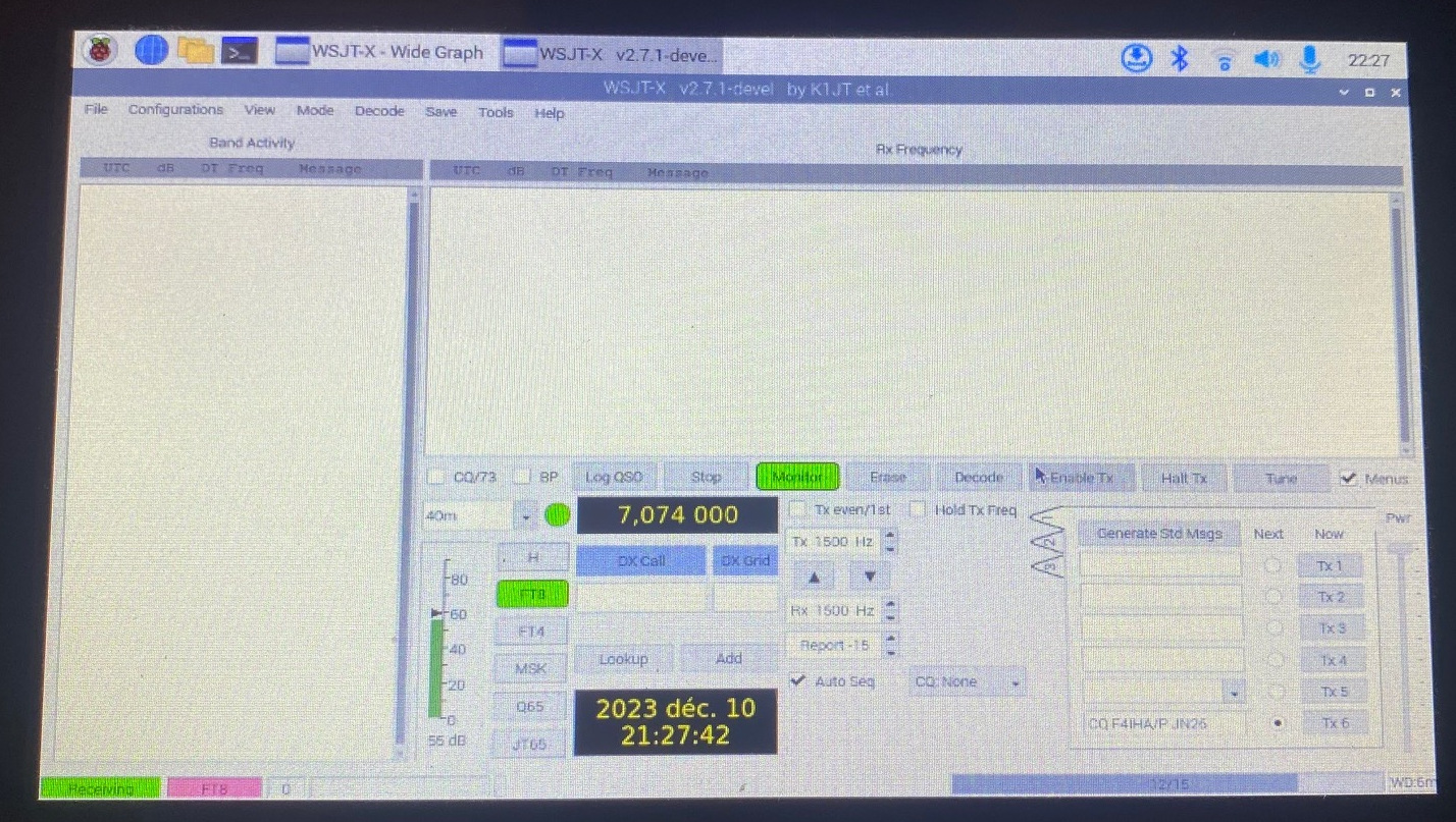 Rendu optimisé de WSJTX avec l'écran 7 pouces sous Raspbian